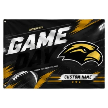 Southern Miss Golden Eagles House Flag Custom Action Streaks Black Best Selling