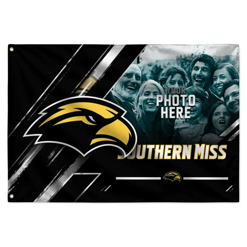 Southern Miss Golden Eagles House Flag Custom Diagonal Stripes Black Best Selling Southern Miss Golden Eagles House Flag Custom Diagonal Stripes Black Best Selling