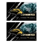 Southern Miss Golden Eagles House Flag Custom Diagonal Stripes Black Best Selling
