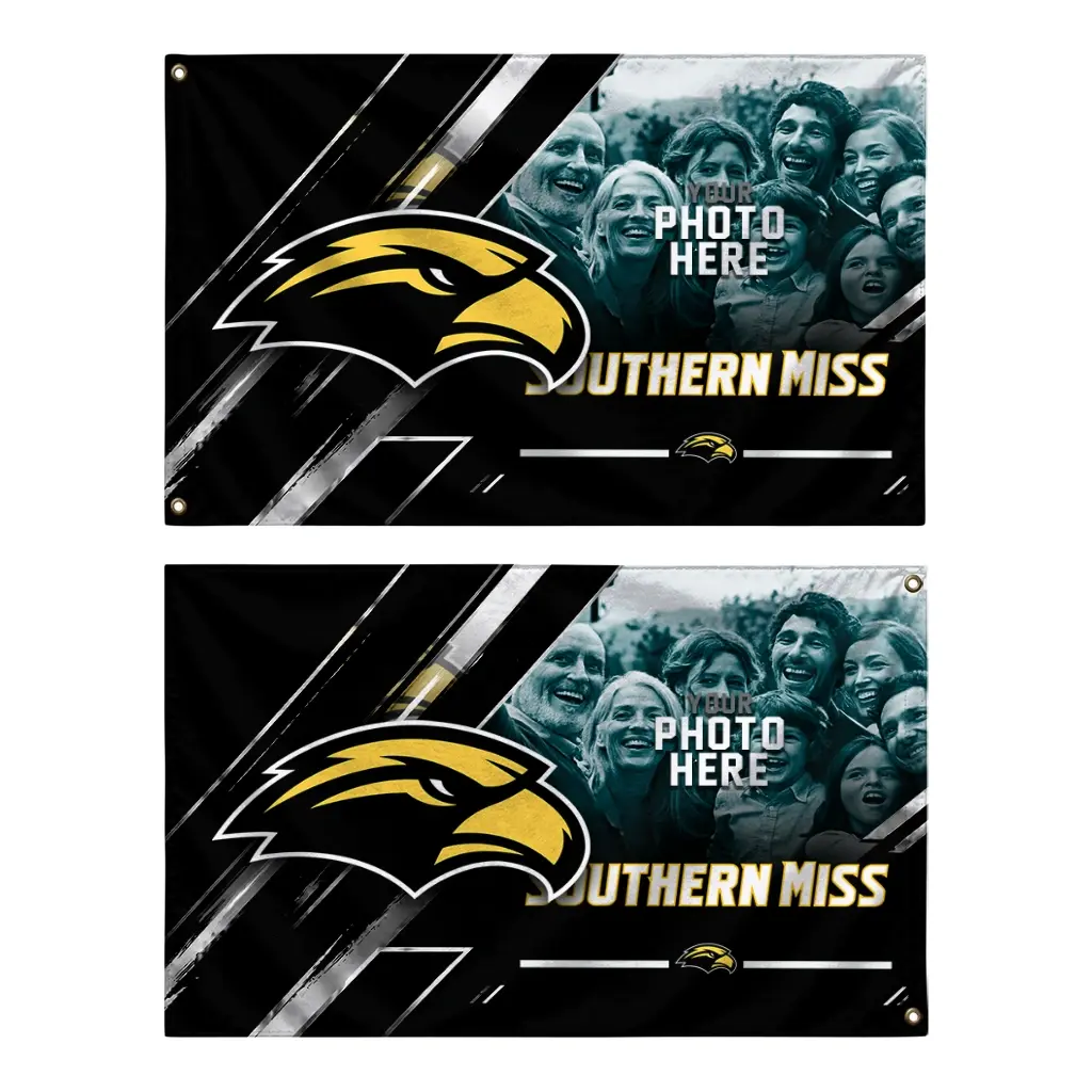Southern Miss Golden Eagles House Flag Custom Diagonal Stripes Black Fashion Forward Southern Miss Golden Eagles House Flag Custom Diagonal Stripes Black Fashion Forward