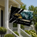 Southern Miss Golden Eagles House Flag Custom Diagonal Stripes Black Best Selling