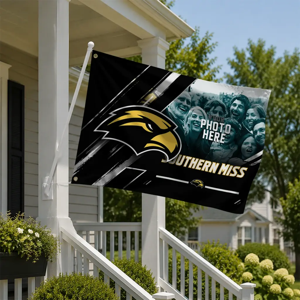 Southern Miss Golden Eagles House Flag Custom Diagonal Stripes Black New Arrival Southern Miss Golden Eagles House Flag Custom Diagonal Stripes Black New Arrival