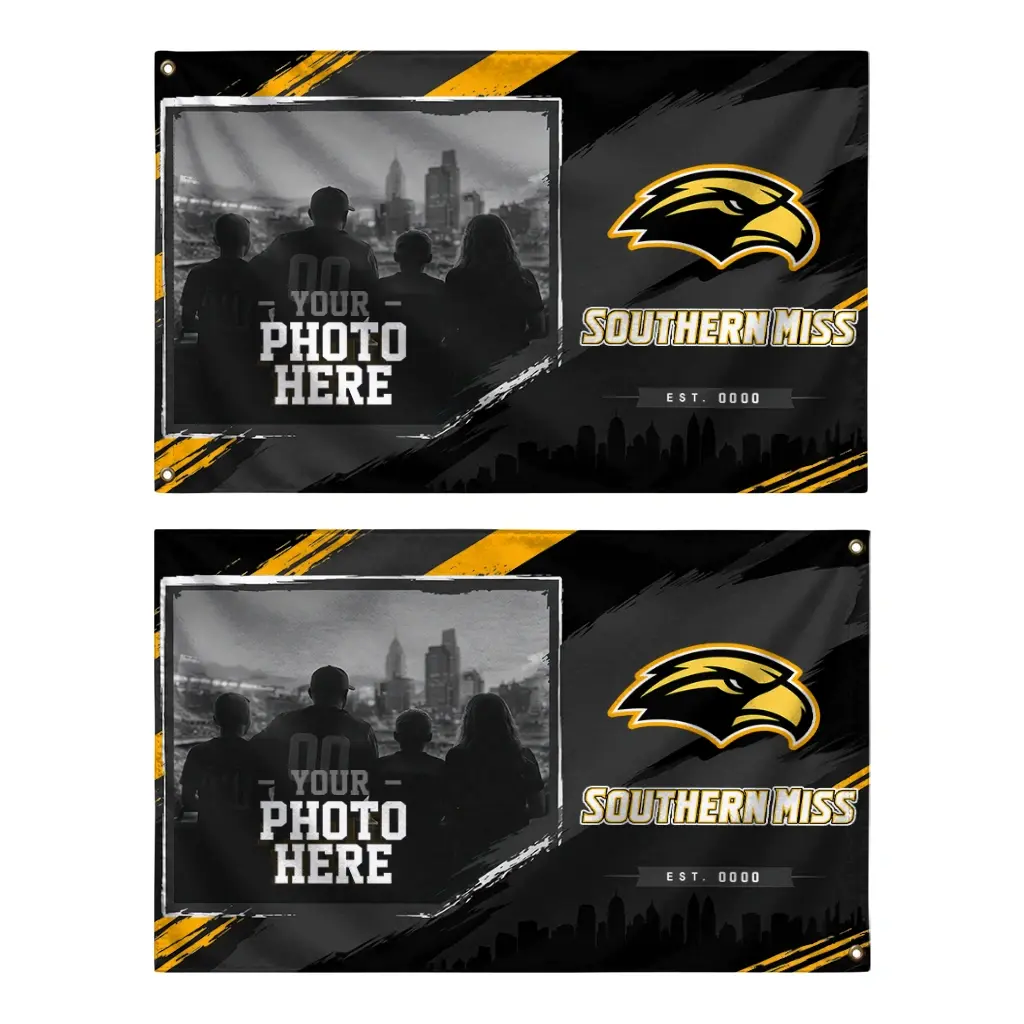 Southern Miss Golden Eagles House Flag Customized Framed Photo Black Fashion Forward Southern Miss Golden Eagles House Flag Customized Framed Photo Black Fashion Forward