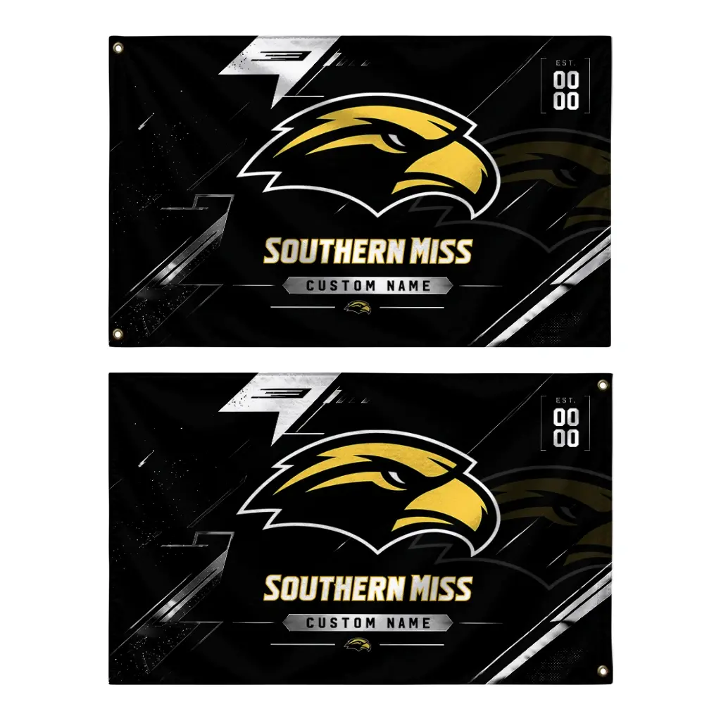 Southern Miss Golden Eagles House Flag Customized Speed Slashes Black Fashion Forward Southern Miss Golden Eagles House Flag Customized Speed Slashes Black Fashion Forward