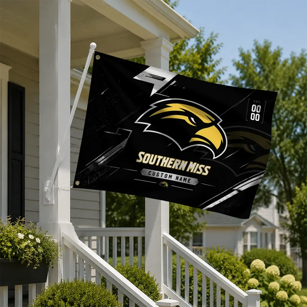 Southern Miss Golden Eagles House Flag Customized Speed Slashes Black New Arrival Southern Miss Golden Eagles House Flag Customized Speed Slashes Black New Arrival