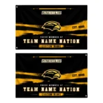 Southern Miss Golden Eagles House Flag Personalized Brushed Streaks Black Best Selling