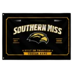Southern Miss Golden Eagles House Flag Personalized Ornate Border Black Best Selling