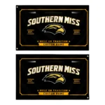Southern Miss Golden Eagles House Flag Personalized Ornate Border Black Best Selling