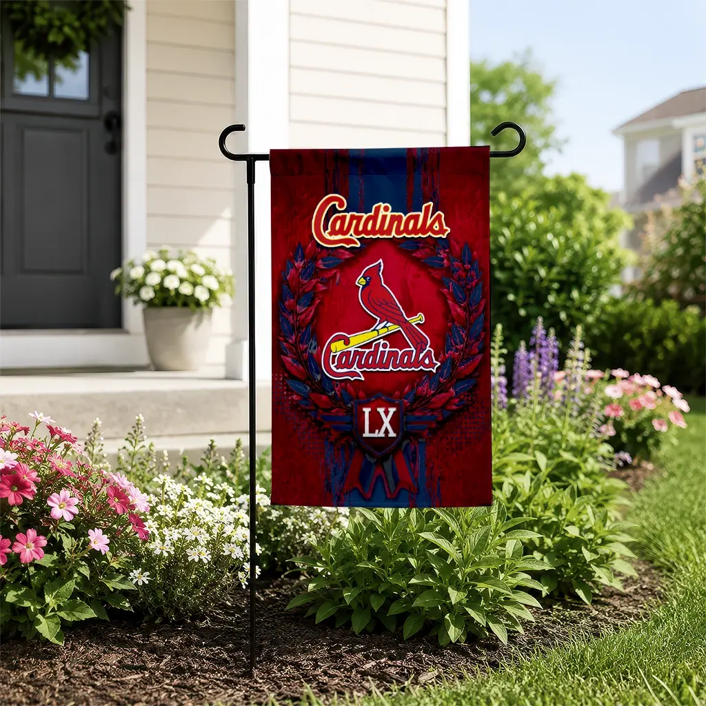 St Louis Cardinals Garden Flag Personalized Laurel Wreath Red New Arrival St Louis Cardinals Garden Flag Personalized Laurel Wreath Red New Arrival