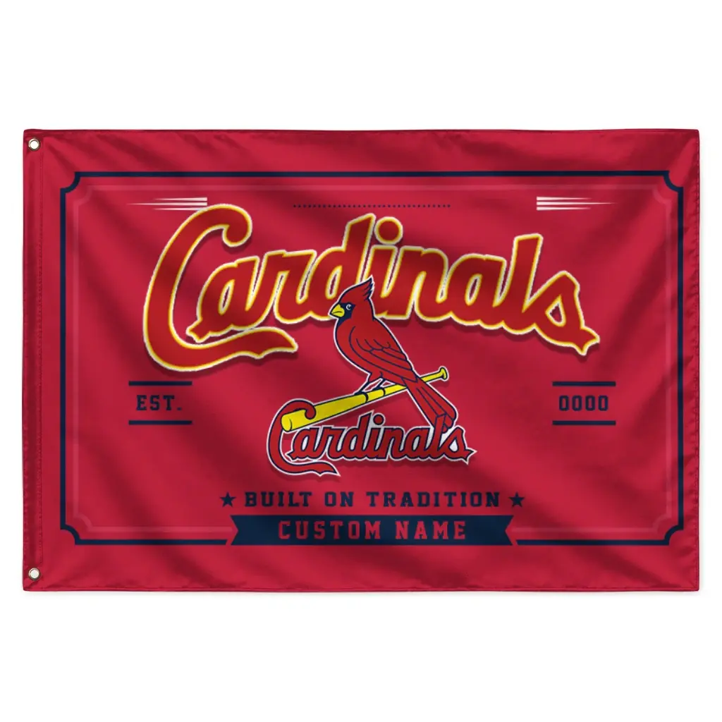 St Louis Cardinals House Flag Custom Ornate Border Red Best Selling St Louis Cardinals House Flag Custom Ornate Border Red Best Selling