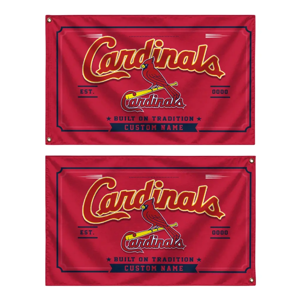 St Louis Cardinals House Flag Custom Ornate Border Red Fashion Forward St Louis Cardinals House Flag Custom Ornate Border Red Fashion Forward