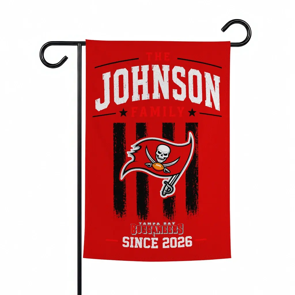Tampa Bay Buccaneers Garden Flag Custom Distressed Stripes Red Best Selling Tampa Bay Buccaneers Garden Flag Custom Distressed Stripes Red Best Selling