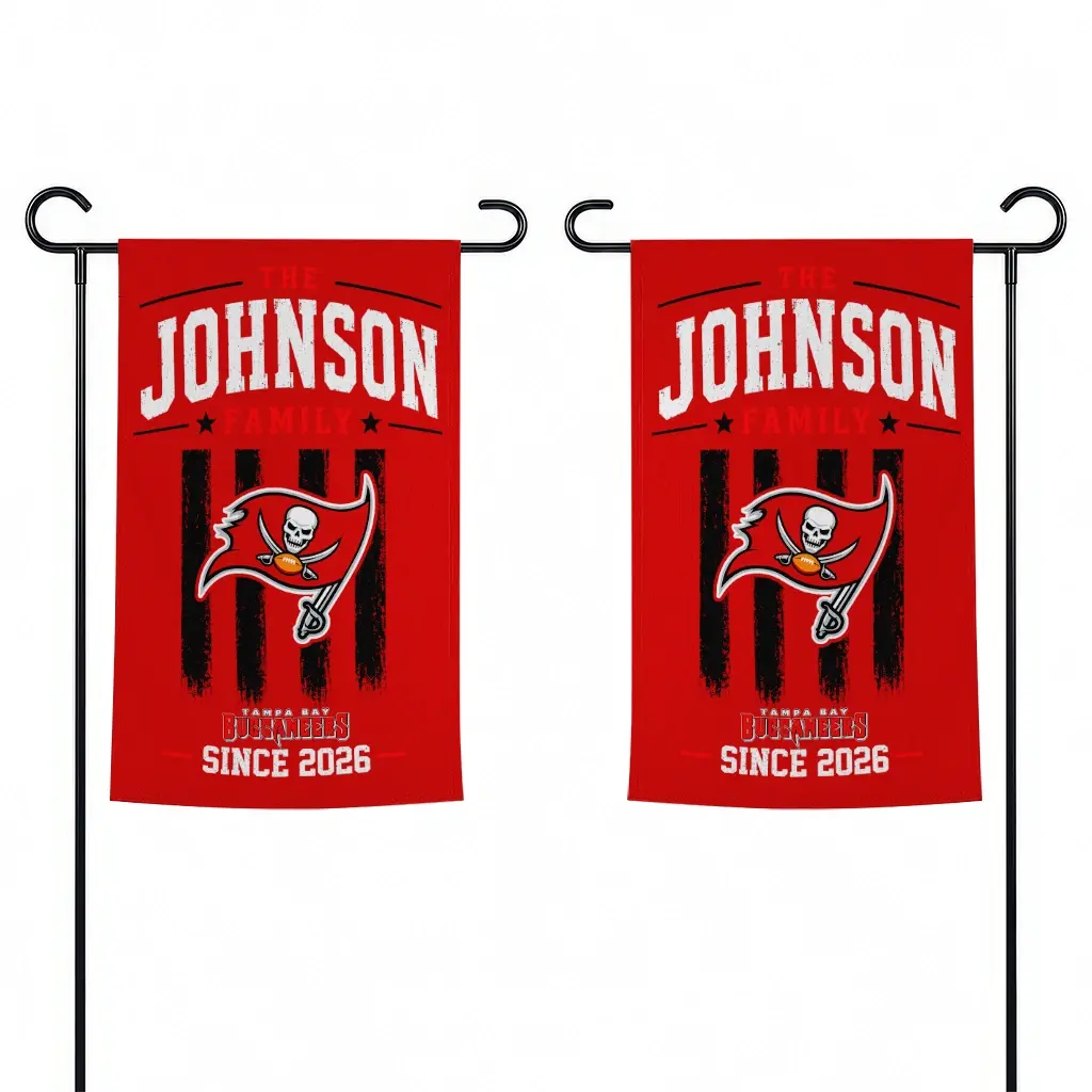 Tampa Bay Buccaneers Garden Flag Custom Distressed Stripes Red Fashion Forward Tampa Bay Buccaneers Garden Flag Custom Distressed Stripes Red Fashion Forward