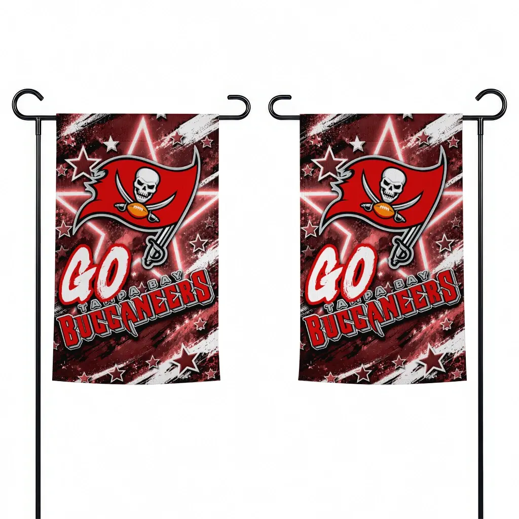 Tampa Bay Buccaneers Garden Flag Personalized Glowing Star Red Fashion Forward Tampa Bay Buccaneers Garden Flag Personalized Glowing Star Red Fashion Forward