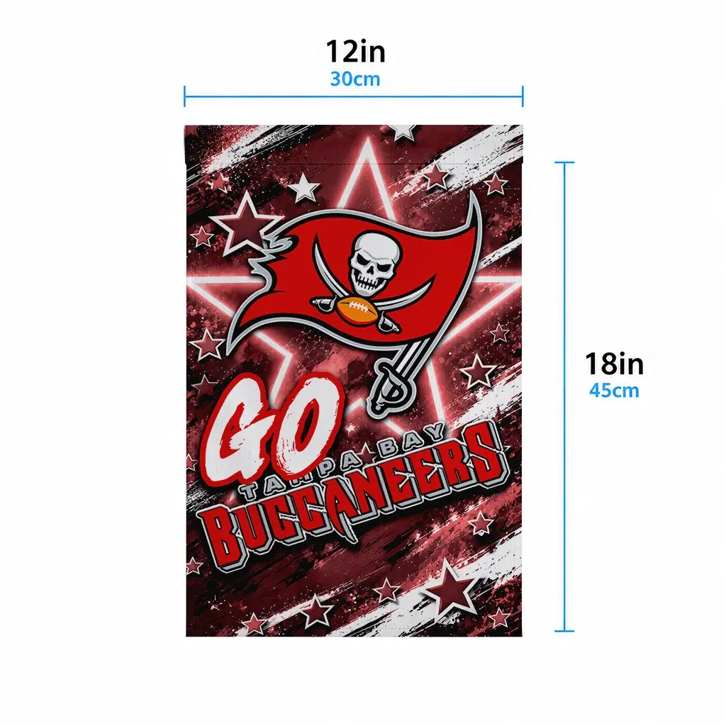 Tampa Bay Buccaneers Garden Flag Personalized Glowing Star Red High Quality Tampa Bay Buccaneers Garden Flag Personalized Glowing Star Red High Quality