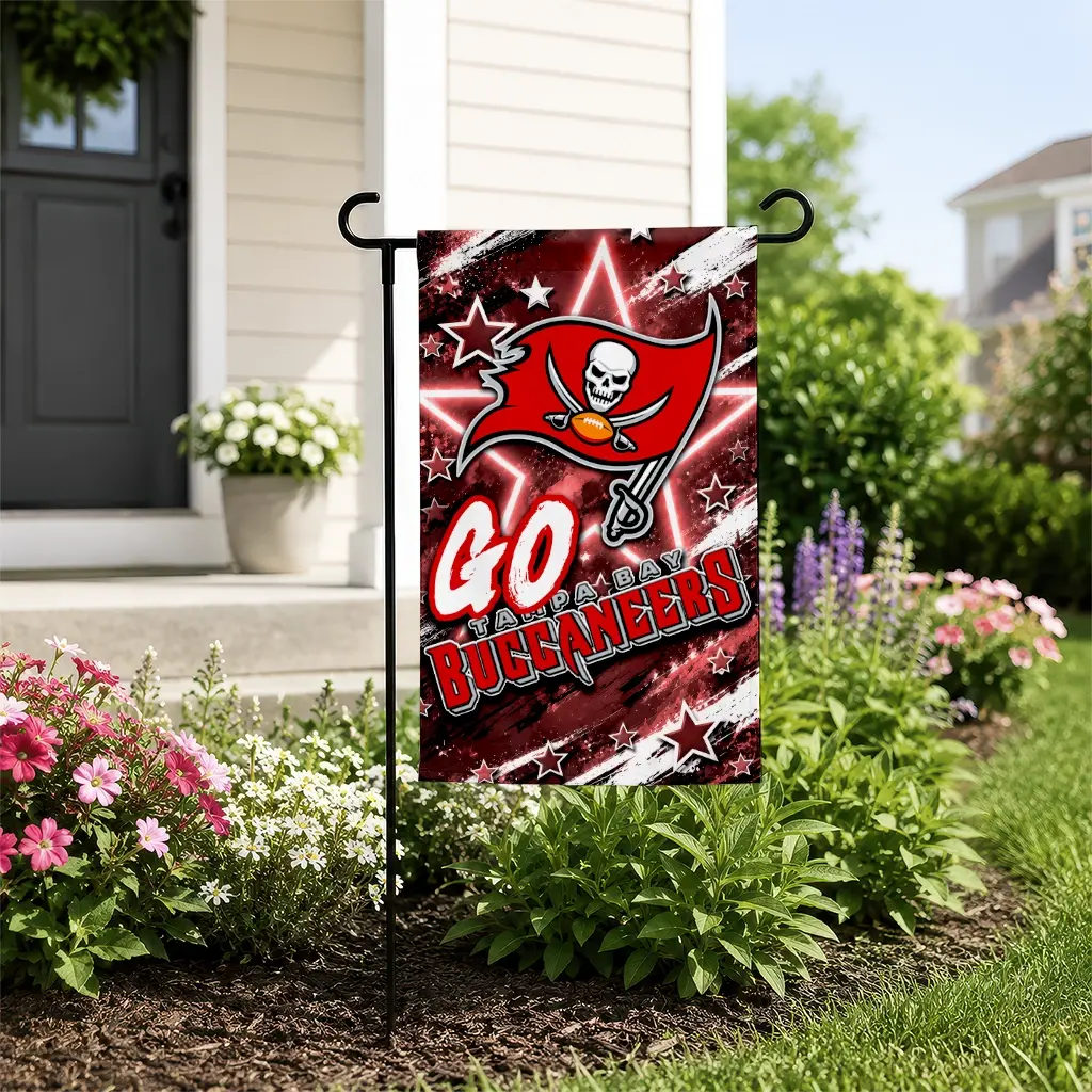 Tampa Bay Buccaneers Garden Flag Personalized Glowing Star Red New Arrival Tampa Bay Buccaneers Garden Flag Personalized Glowing Star Red New Arrival