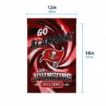 Tampa Bay Buccaneers Garden Flag Personalized Swirl Vortex Red Best Selling