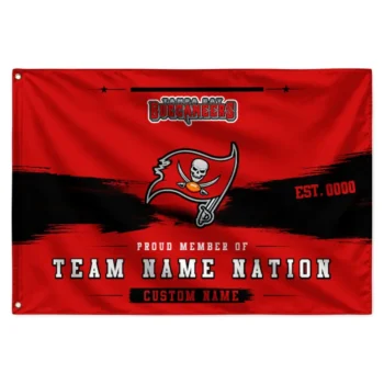 Tampa Bay Buccaneers House Flag Customized Brushed Streaks Red Best Selling