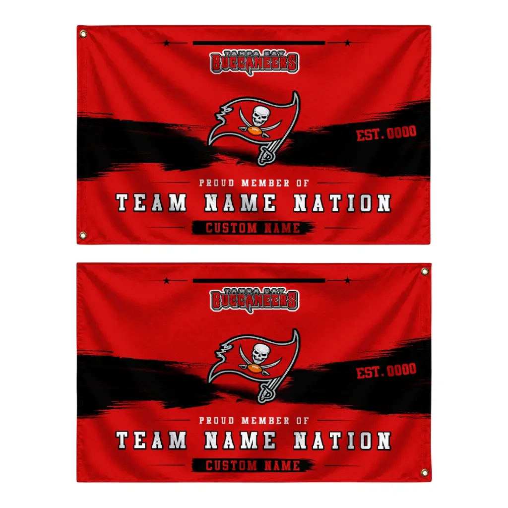 Tampa Bay Buccaneers House Flag Customized Brushed Streaks Red Fashion Forward Tampa Bay Buccaneers House Flag Customized Brushed Streaks Red Fashion Forward