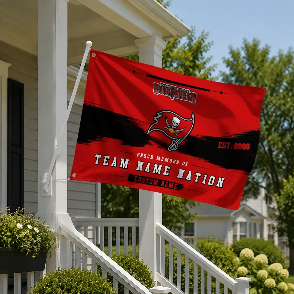 Tampa Bay Buccaneers House Flag Customized Brushed Streaks Red New Arrival Tampa Bay Buccaneers House Flag Customized Brushed Streaks Red New Arrival