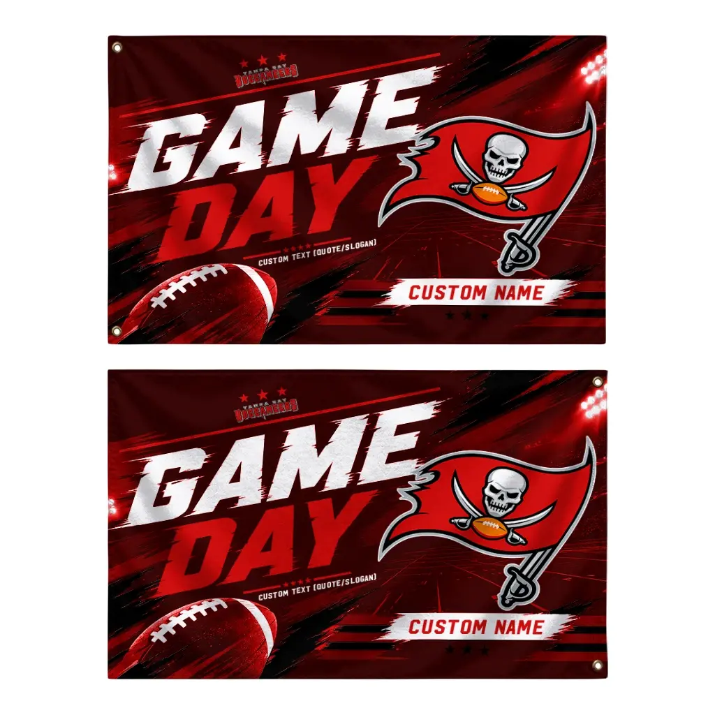 Tampa Bay Buccaneers House Flag Personalized Action Streaks Red Fashion Forward Tampa Bay Buccaneers House Flag Personalized Action Streaks Red Fashion Forward
