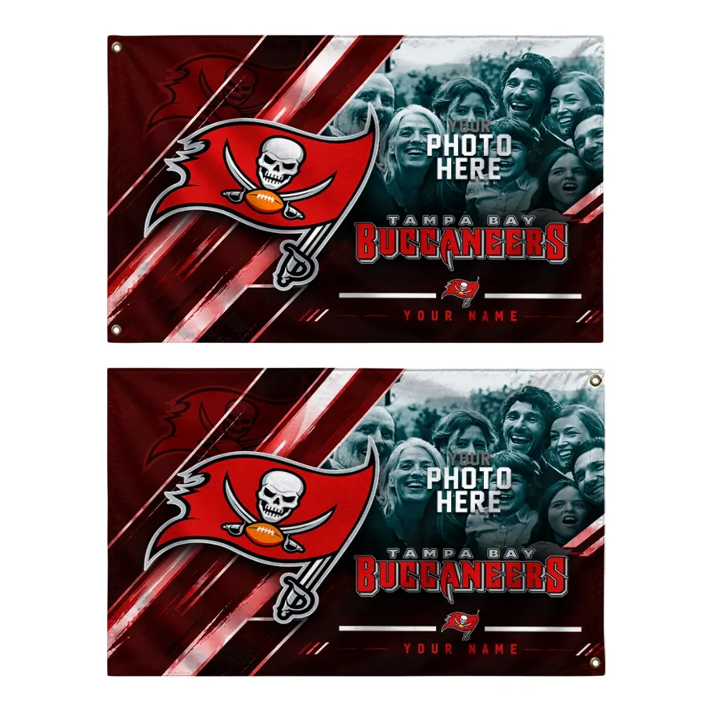 Tampa Bay Buccaneers House Flag Personalized Diagonal Stripes Red Fashion Forward Tampa Bay Buccaneers House Flag Personalized Diagonal Stripes Red Fashion Forward