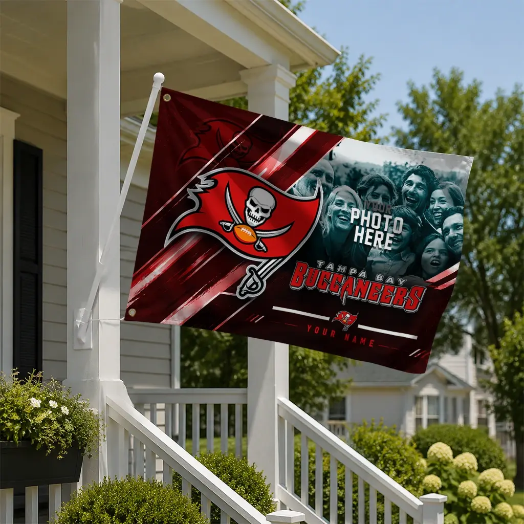 Tampa Bay Buccaneers House Flag Personalized Diagonal Stripes Red New Arrival Tampa Bay Buccaneers House Flag Personalized Diagonal Stripes Red New Arrival