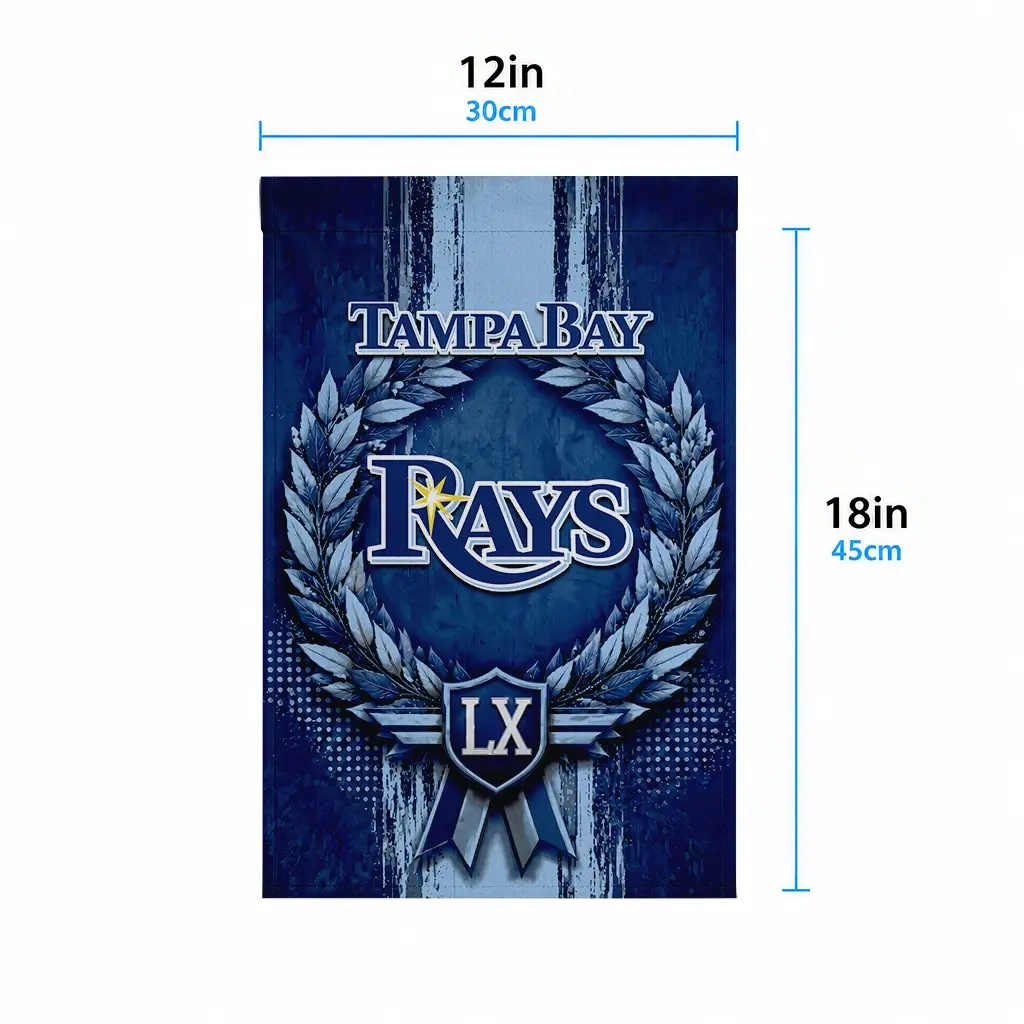 Tampa Bay Rays Garden Flag Custom Laurel Wreath Navy High Quality Tampa Bay Rays Garden Flag Custom Laurel Wreath Navy High Quality