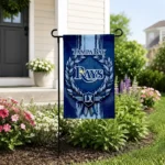 Tampa Bay Rays Garden Flag Custom Laurel Wreath Navy Best Selling