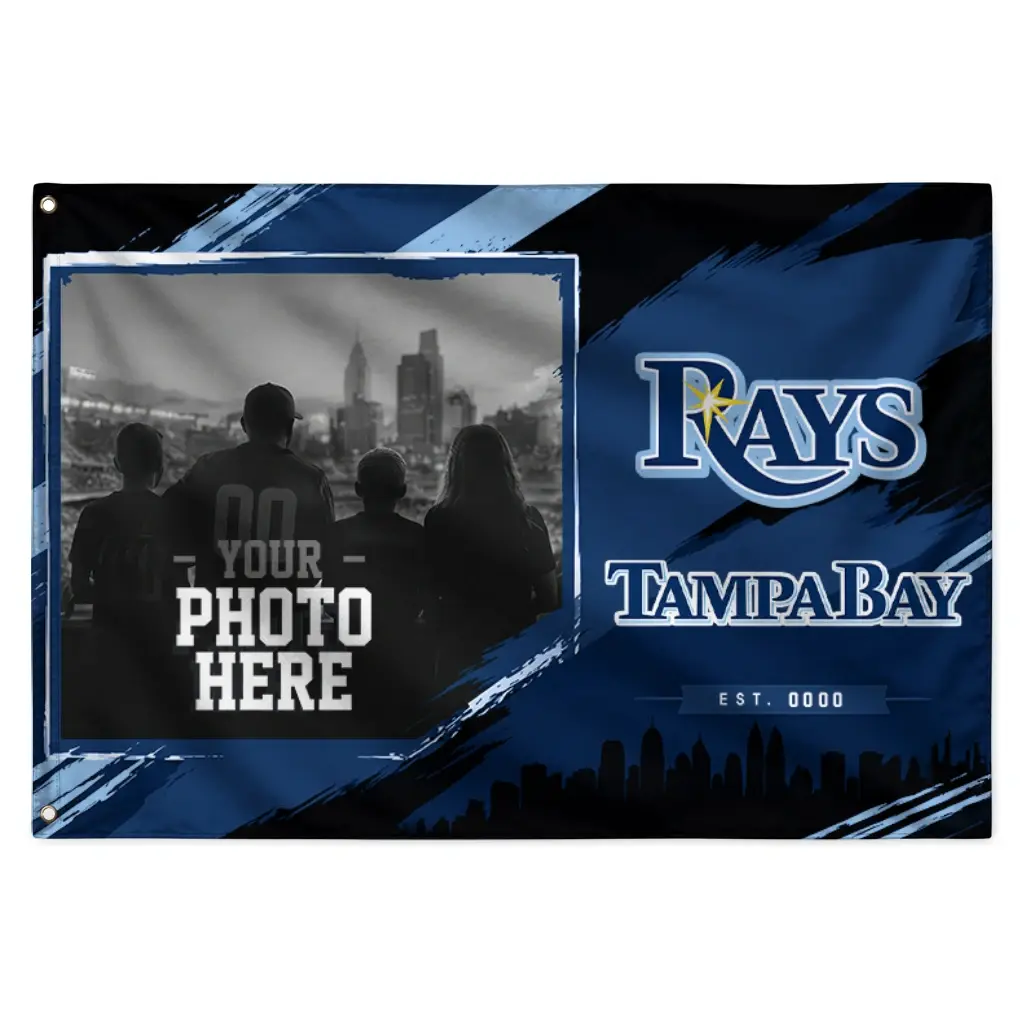 Tampa Bay Rays House Flag Custom Framed Photo Navy Black Best Selling Tampa Bay Rays House Flag Custom Framed Photo Navy Black Best Selling