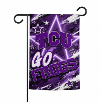 Tcu Horned Frogs Garden Flag Custom Glowing Star Purple Best Selling