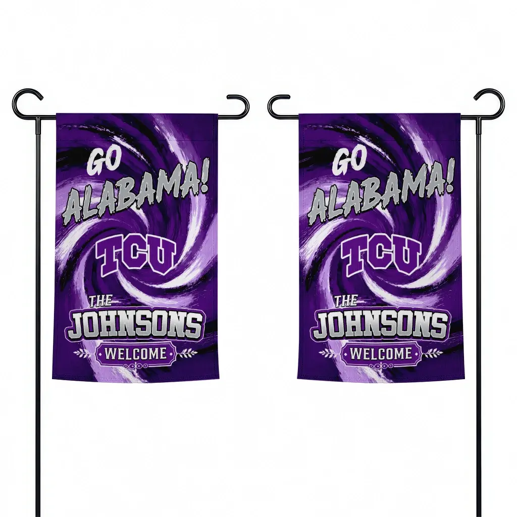 Tcu Horned Frogs Garden Flag Custom Swirl Vortex Purple Fashion Forward Tcu Horned Frogs Garden Flag Custom Swirl Vortex Purple Fashion Forward
