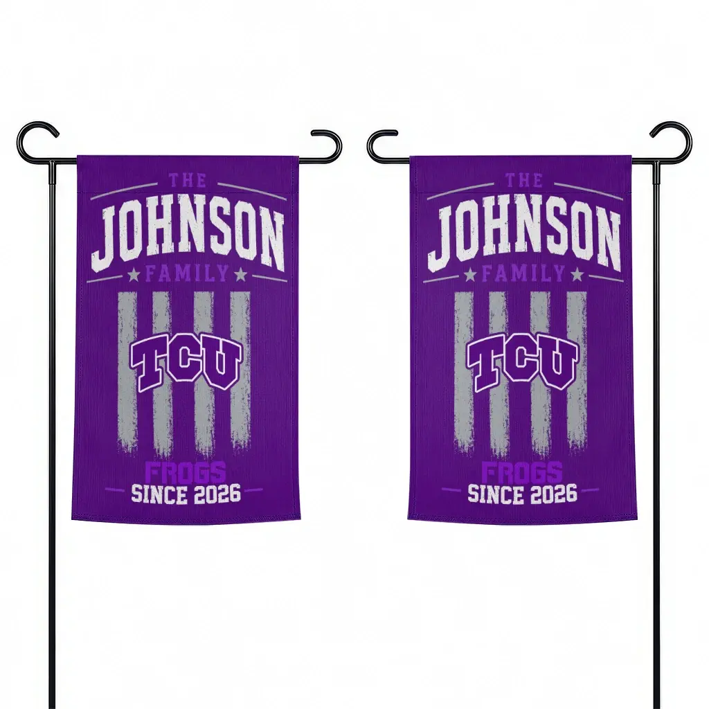 Tcu Horned Frogs Garden Flag Customized Distressed Stripes Purple Fashion Forward Tcu Horned Frogs Garden Flag Customized Distressed Stripes Purple Fashion Forward