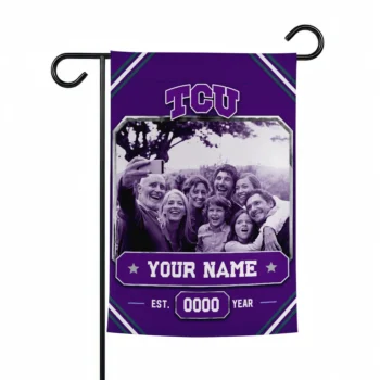TCU Horned Frogs Garden Flag - Customized Photo Frame Purple
