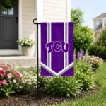 Tcu Horned Frogs Garden Flag Personalized Chevron Stripes Purple Best Selling