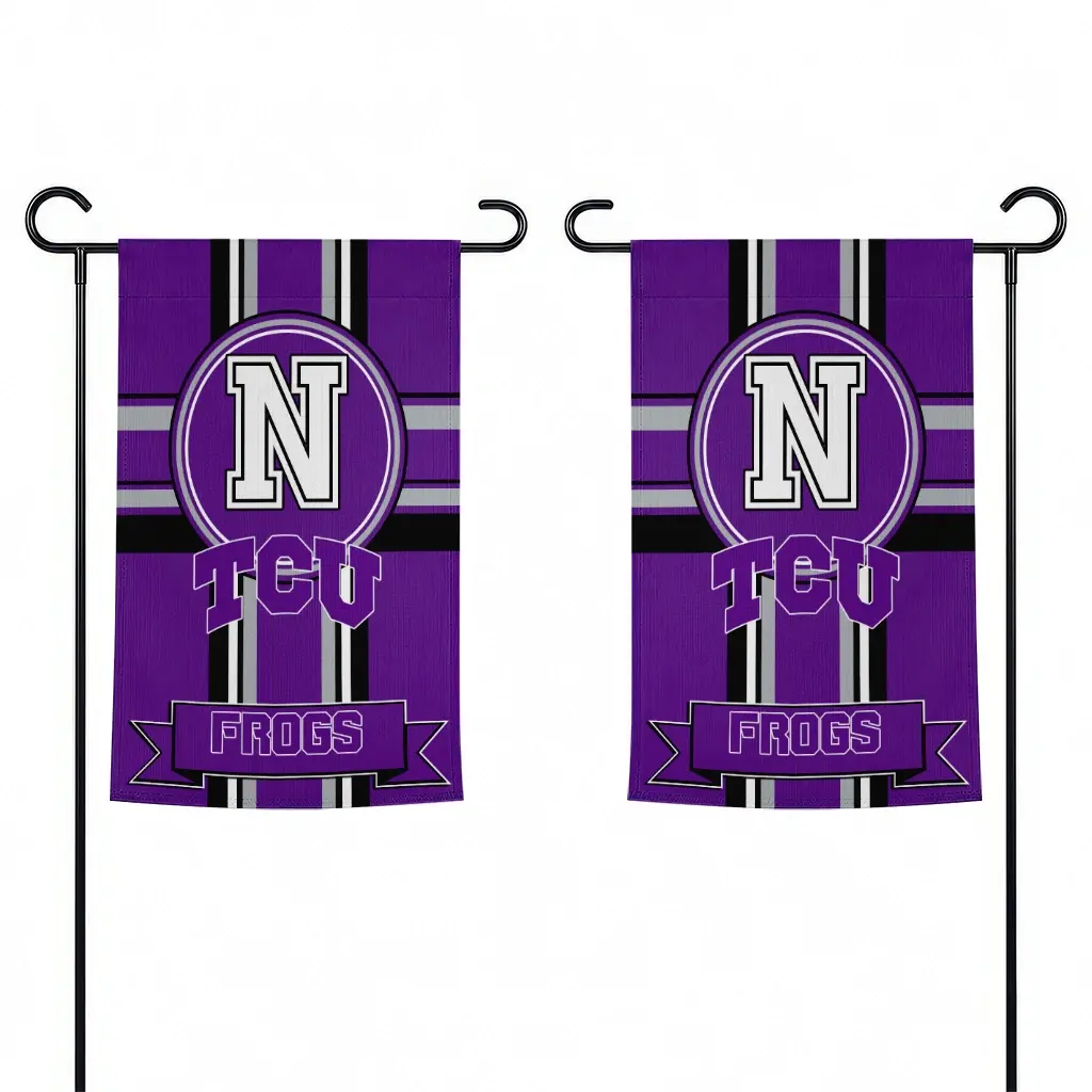 Tcu Horned Frogs Garden Flag Personalized Circle Medallion Purple Fashion Forward Tcu Horned Frogs Garden Flag Personalized Circle Medallion Purple Fashion Forward