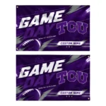 Tcu Horned Frogs House Flag Custom Action Streaks Purple Best Selling