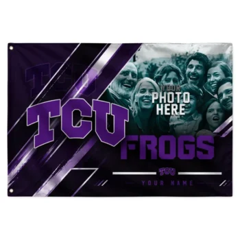 Tcu Horned Frogs House Flag Custom Diagonal Stripes Purple Best Selling