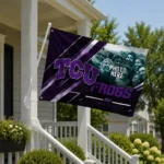 Tcu Horned Frogs House Flag Custom Diagonal Stripes Purple Best Selling