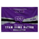 Tcu Horned Frogs House Flag Personalized Brushed Streaks Purple Best Selling