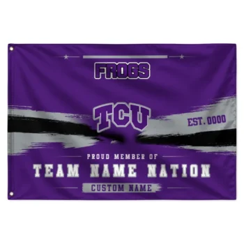 Tcu Horned Frogs House Flag Personalized Brushed Streaks Purple Best Selling