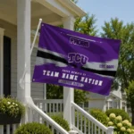 Tcu Horned Frogs House Flag Personalized Brushed Streaks Purple Best Selling