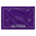 Tcu Horned Frogs House Flag Personalized Ornate Border Purple Best Selling