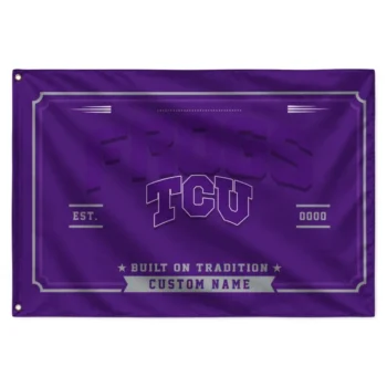 Tcu Horned Frogs House Flag Personalized Ornate Border Purple Best Selling