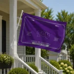 Tcu Horned Frogs House Flag Personalized Ornate Border Purple Best Selling