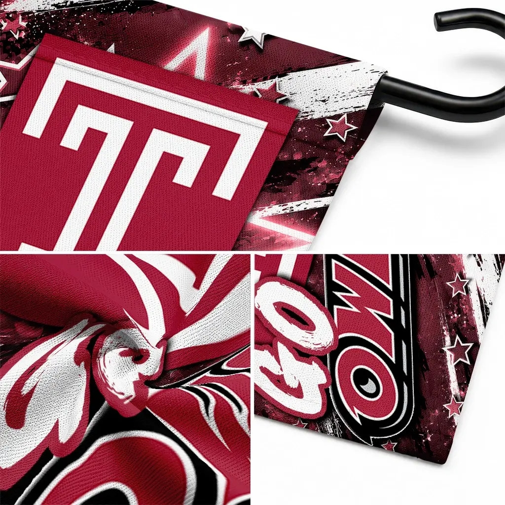 Temple Owls Garden Flag Custom Glowing Star Red Latest Model Temple Owls Garden Flag Custom Glowing Star Red Latest Model