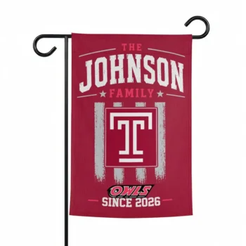 Temple Owls Garden Flag Customized Distressed Stripes Red Best Selling