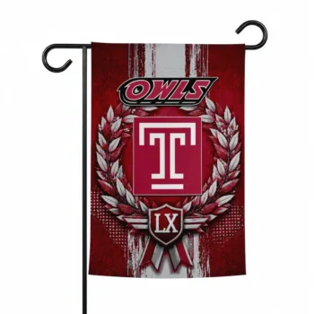 Temple Owls Garden Flag Customized Laurel Wreath Red Best Selling
