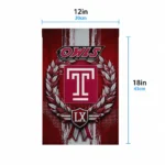 Temple Owls Garden Flag Customized Laurel Wreath Red Best Selling