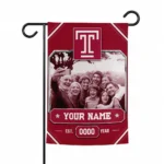 Temple Owls Garden Flag - Customized Photo Frame Red